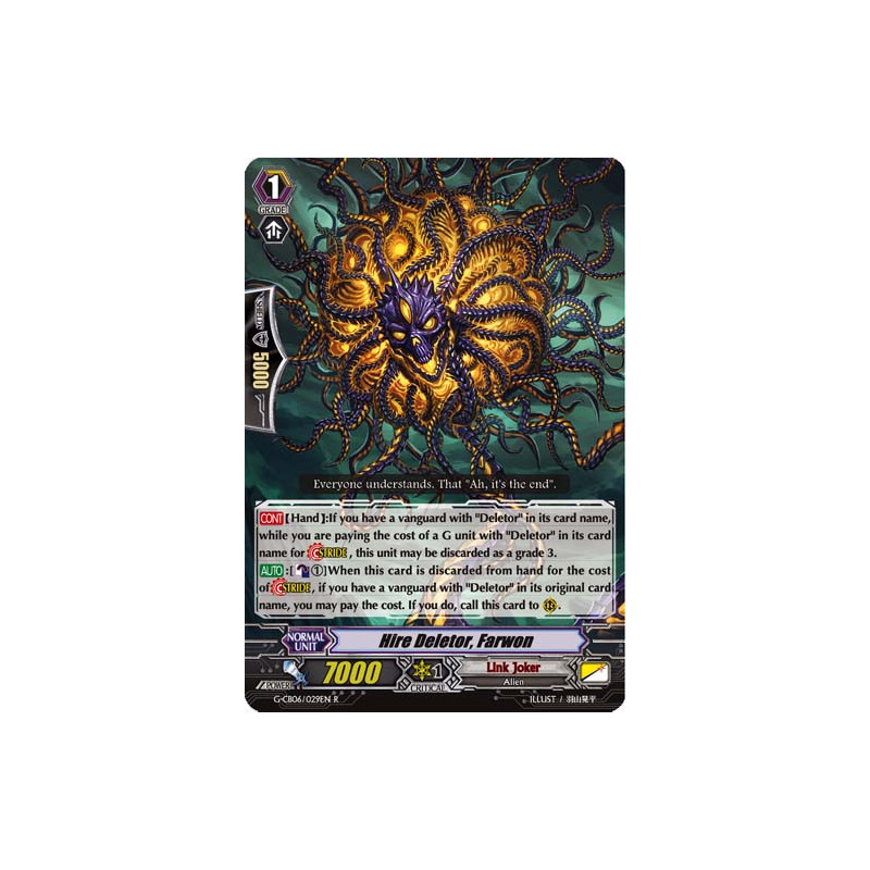 Vanguard_TCG_card_G-CB06_029EN_R_Hire_Deletor_Farwon_Rondeau_of_Chaos_Salvation