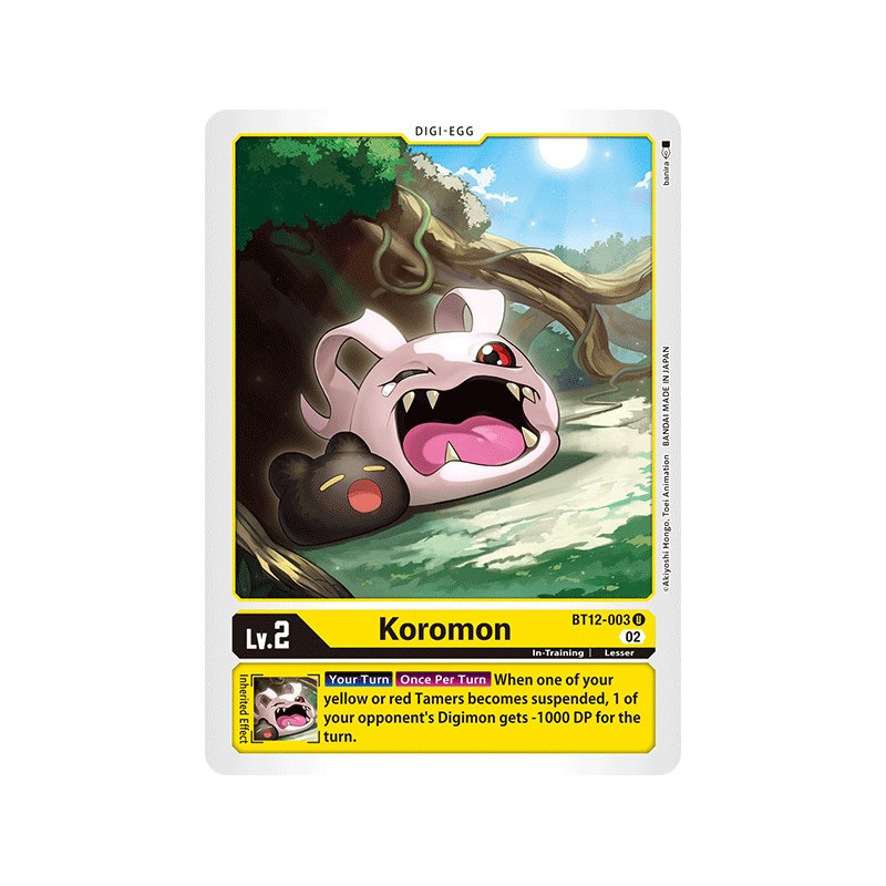 Digimon_TCG_BT12-003_Koromon_Uncommon_Across_Time_Card_Game