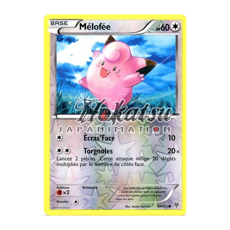 97/135 Mélofée-n&b plasma storm French designer card pokemon