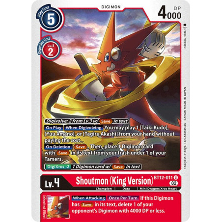 Digimon_TCG_BT12-011_Shoutmon_(King_Version)_Uncommon_Across_Time_Card_Game