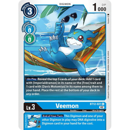 Digimon_TCG_BT12-021_Veemon_Common_Across_Time_Card_Game