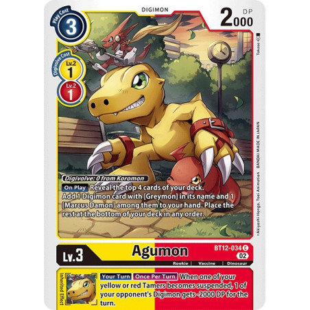 Digimon_TCG_BT12-034_Agumon_Common_Across_Time_Card_Game