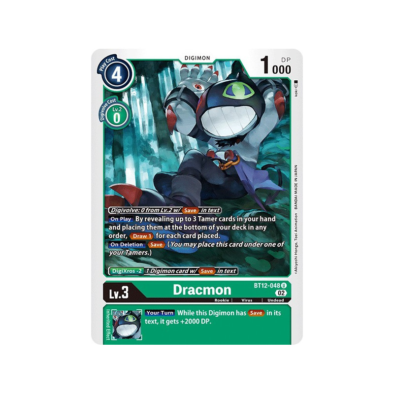 Digimon_TCG_BT12-048_Dracmon_Uncommon_Across_Time_Card_Game