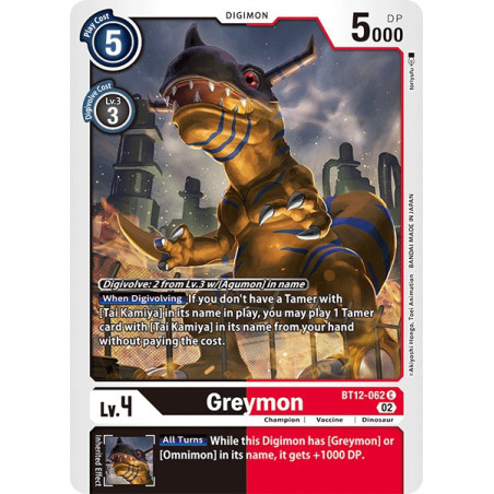 Digimon_TCG_BT12-062_Greymon_Common_Across_Time_Card_Game