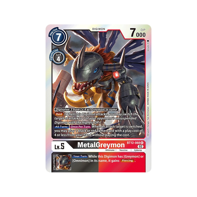 Digimon_TCG_BT12-068_MetalGreymon_Rare_Across_Time_Card_Game