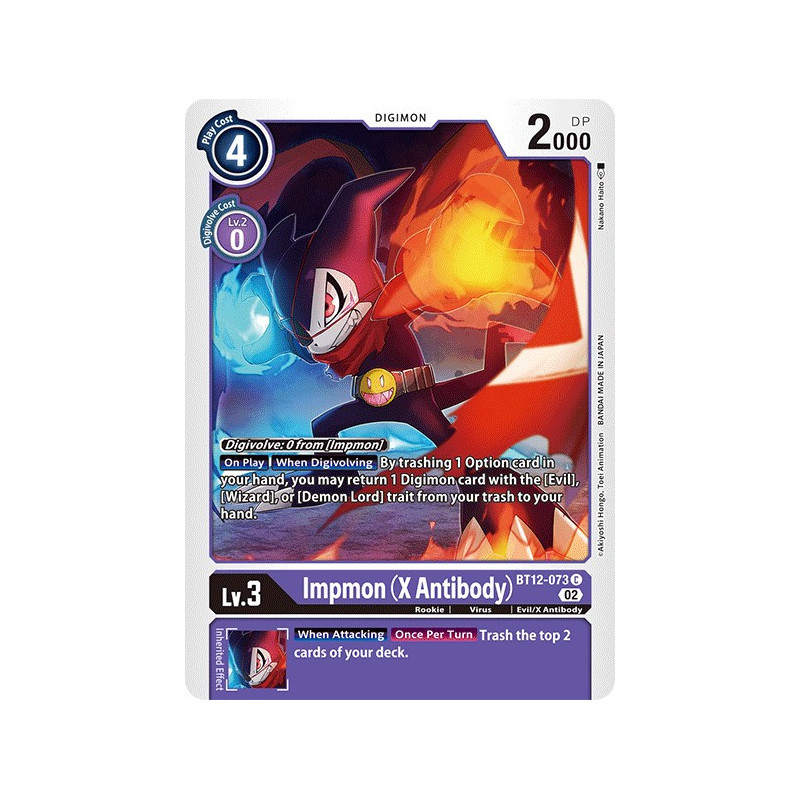 Digimon_TCG_BT12-073_Impmon_(X_Antibody)_Common_Across_Time_Card_Game