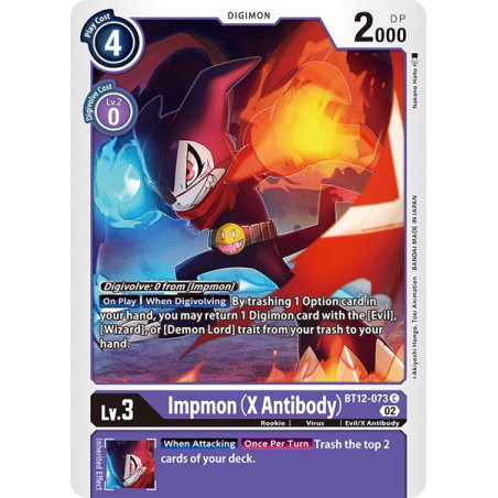 Digimon_TCG_BT12-073_Impmon_(X_Antibody)_Common_Across_Time_Card_Game