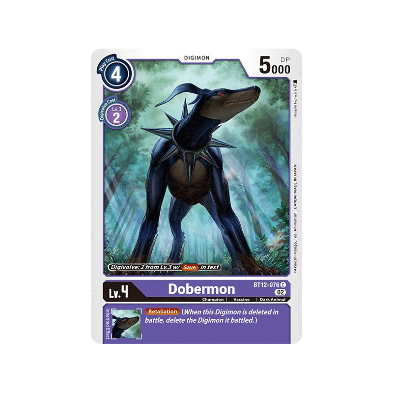 Digimon_TCG_BT12-076_Dobermon_Common_Across_Time_Card_Game