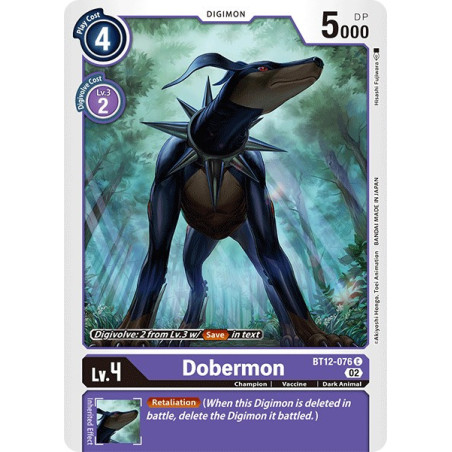 Digimon_TCG_BT12-076_Dobermon_Common_Across_Time_Card_Game