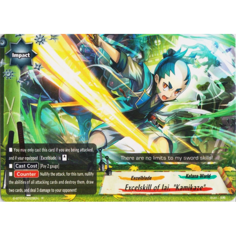 buddyfight-tcg-card-foil-s-bt07-0029en-foil-r-excelskill-of-iai-kamikaze-perfected-time-ruler