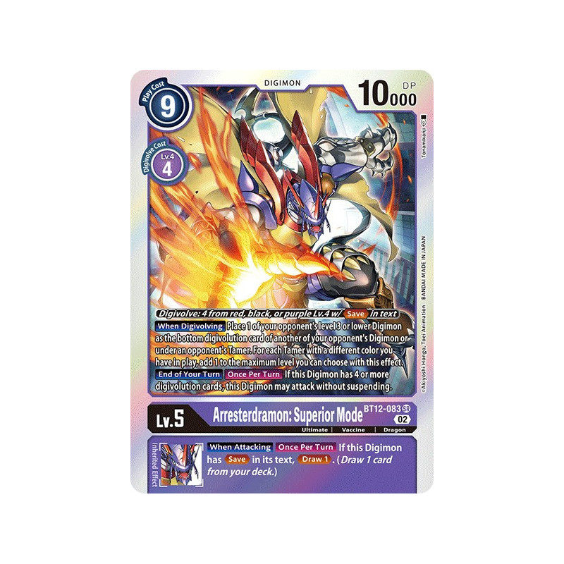 Digimon_TCG_BT12-083_Arresterdramon_Superior_Mode_Super_Rare_Across_Time_Card_Game