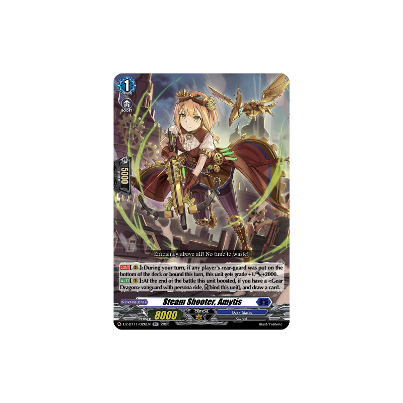 Vanguard_TCG_card_DZ-BT11_026EN_RR_Steam_Shooter_Amytis_Symphony_of_Might_Bloom