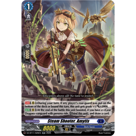 Vanguard_TCG_card_DZ-BT11_026EN_RR_Steam_Shooter_Amytis_Symphony_of_Might_Bloom