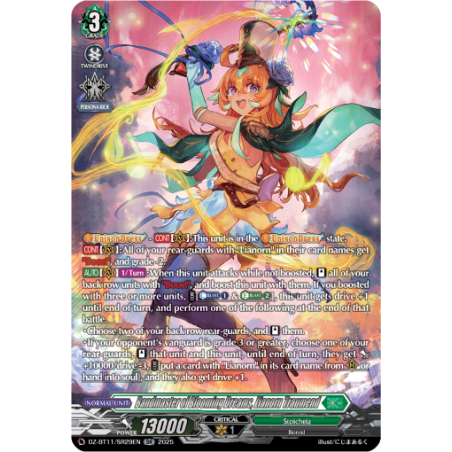 Vanguard_TCG_card_DZ-BT11_SR29EN_SR_Bandmaster_of_Blooming_Dreams_Lianorn_Traumend_Symphony_of_Might_Bloom