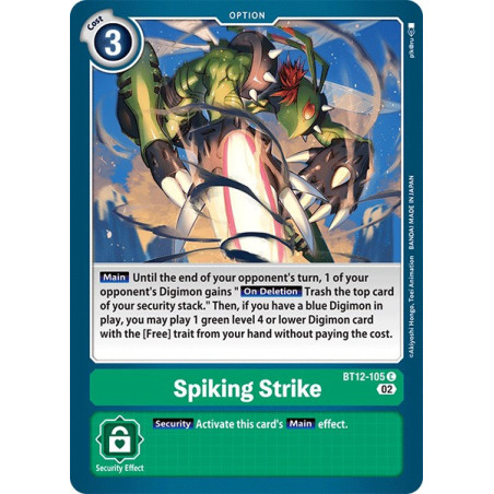 Digimon_TCG_BT12-105_Spiking_Strike_Common_Across_Time_Card_Game
