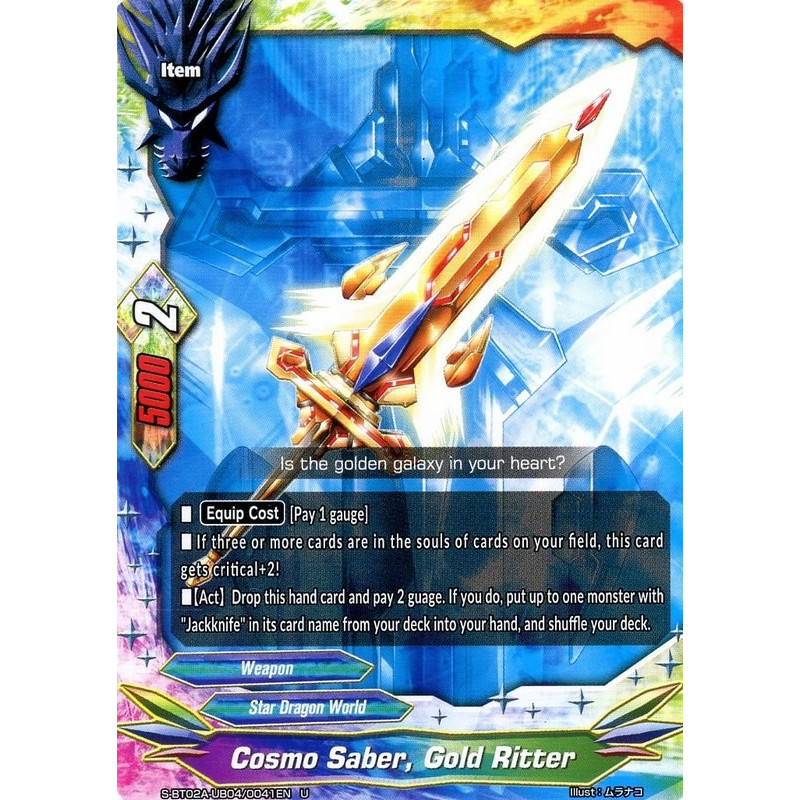 buddyfight-tcg-card-foil-s-bt02a-ub04-0041en-foil-u-cosmo-saber-gold-ritter-blazing-overclash