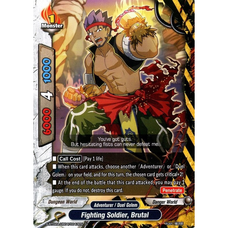buddyfight-tcg-card-foil-s-bt02a-ub04-0043en-foil-u-fighting-soldier-brutal-blazing-overclash