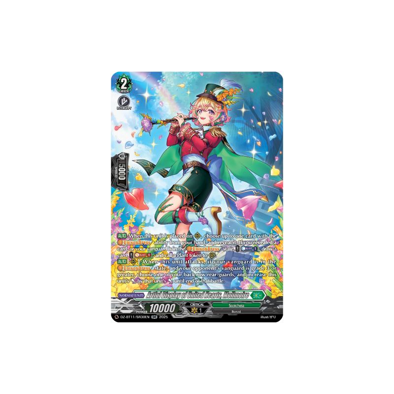 Vanguard_TCG_card_DZ-BT11_SR30EN_SR_Artful_Display_of_United_Hearts_Mollmoire_Symphony_of_Might_Bloom