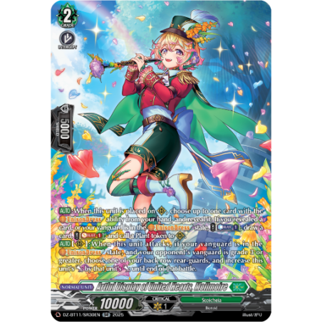 Vanguard_TCG_card_DZ-BT11_SR30EN_SR_Artful_Display_of_United_Hearts_Mollmoire_Symphony_of_Might_Bloom
