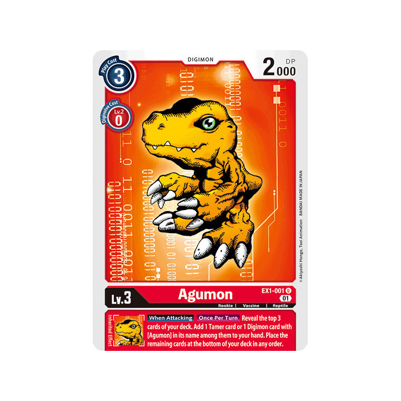 Digimon_TCG_EX1-001_Agumon_Uncommon_Classic_Collection_Card_Game