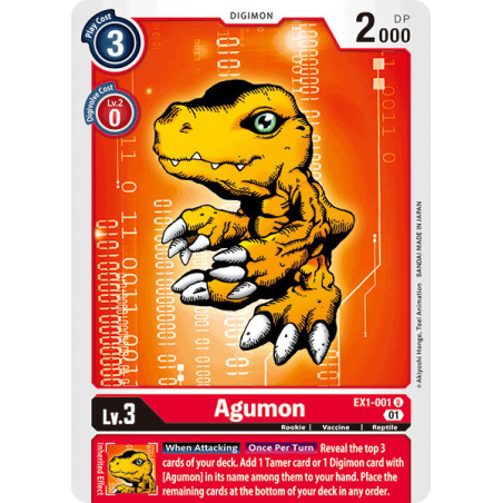 Digimon_TCG_EX1-001_Agumon_Uncommon_Classic_Collection_Card_Game