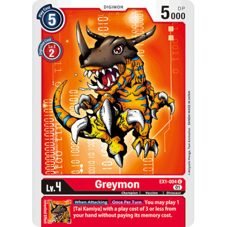 Digimon_TCG_EX1-004_Greymon_Common_Classic_Collection_Card_Game