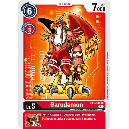 Digimon_TCG_EX1-006_Garudamon_Common_Classic_Collection_Card_Game