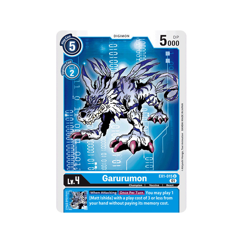 Digimon_TCG_EX1-015_Garurumon_Uncommon_Classic_Collection_Card_Game