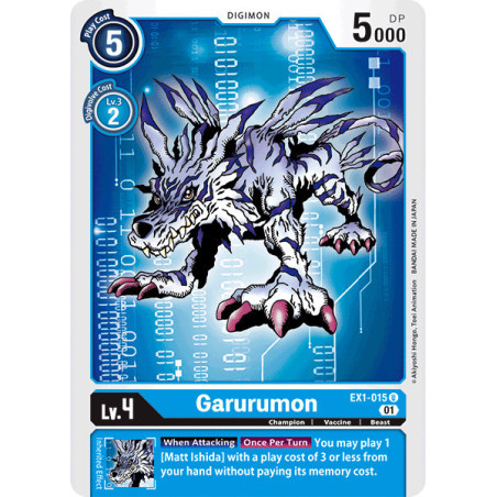 Digimon_TCG_EX1-015_Garurumon_Uncommon_Classic_Collection_Card_Game
