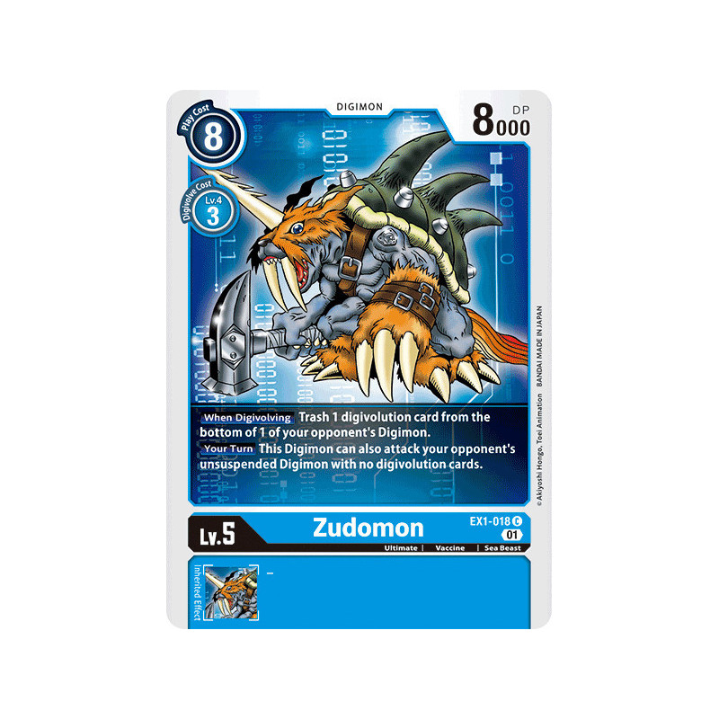 Digimon_TCG_EX1-018_Zudomon_Common_Classic_Collection_Card_Game