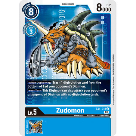 Digimon_TCG_EX1-018_Zudomon_Common_Classic_Collection_Card_Game