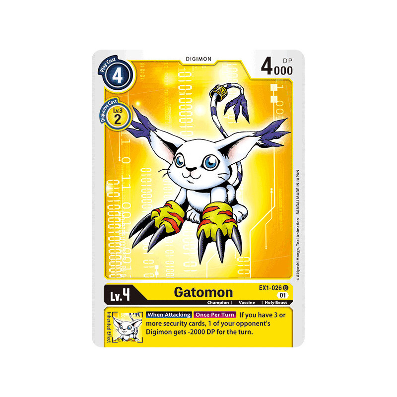 Digimon_TCG_EX1-026_Gatomon_Uncommon_Classic_Collection_Card_Game