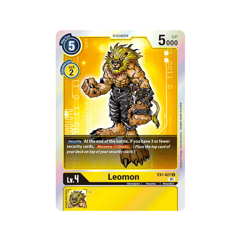 Digimon_TCG_EX1-027_Leomon_Rare_Classic_Collection_Card_Game