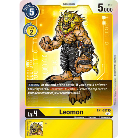 Digimon_TCG_EX1-027_Leomon_Rare_Classic_Collection_Card_Game