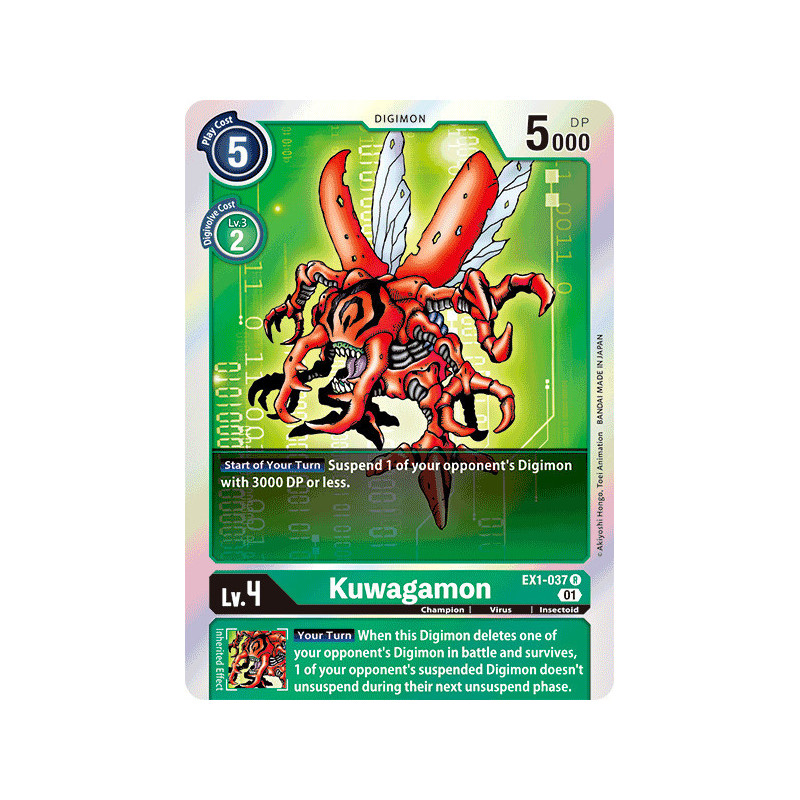 Digimon_TCG_EX1-037_Kuwagamon_Rare_Classic_Collection_Card_Game