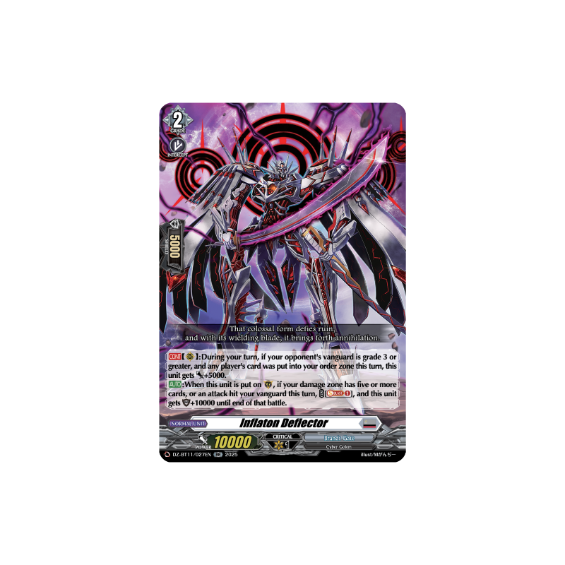 Vanguard_TCG_card_DZ-BT11_027EN_RR_Inflaton_Deflector_Symphony_of_Might_Bloom