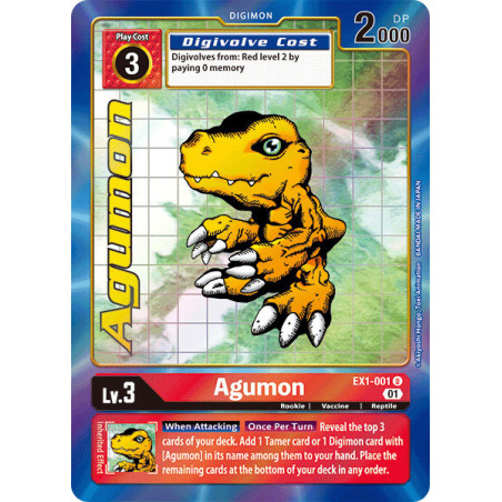 Digimon_TCG_EX1-001_AA_Agumon_Alternative_Art_Classic_Collection_Card_Game