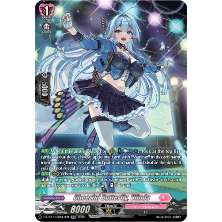 Vanguard_TCG_card_DZ-BT11_SR41EN_SR_Cheerful_Butterfly_Vlinda_Symphony_of_Might_Bloom
