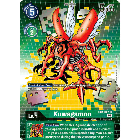 Digimon_TCG_EX1-037_AA_Kuwagamon_Alternative_Art_Classic_Collection_Card_Game