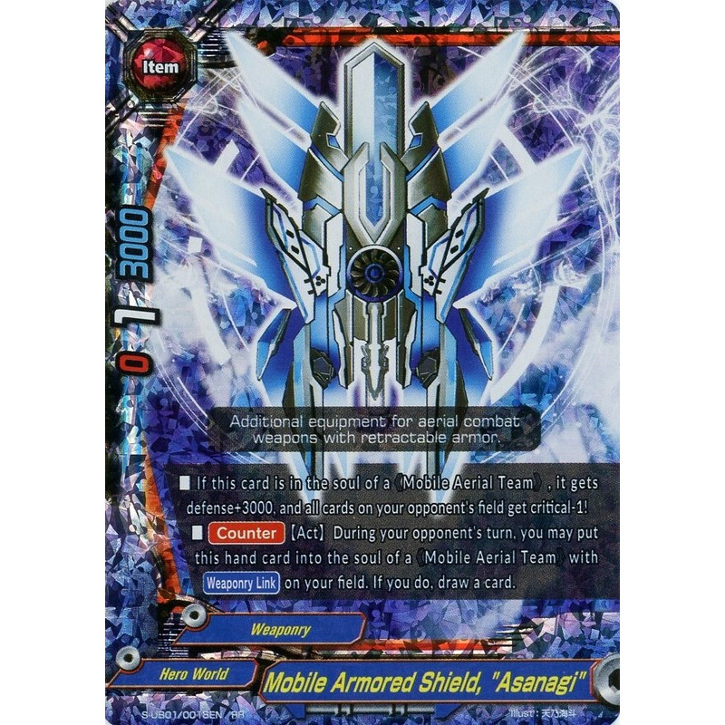 buddyfight-tcg-card-s-ub01-0018en-rr-mobile-armored-shield-asanagi-superhero-wars-advent-of-cosmoman