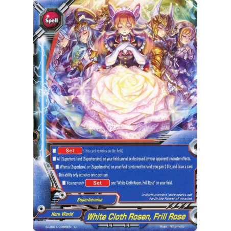 buddyfight-tcg-card-s-ub01-0055en-u-white-cloth-rosen-frill-rose-superhero-wars-advent-of-cosmoman