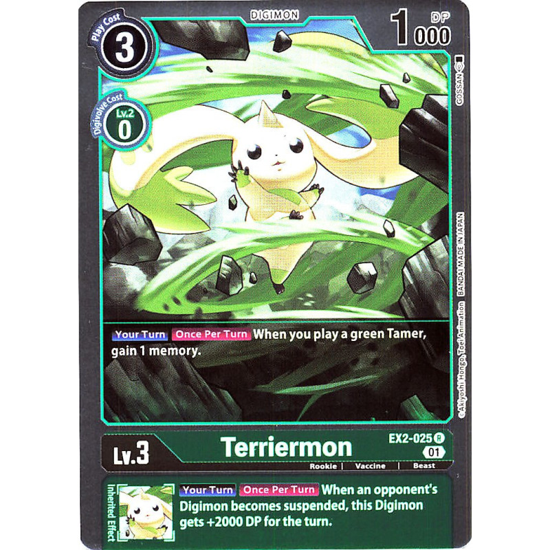 Digimon_TCG_EX2-025_Terriermon_Rare_Digital_Hazard_Card_Game