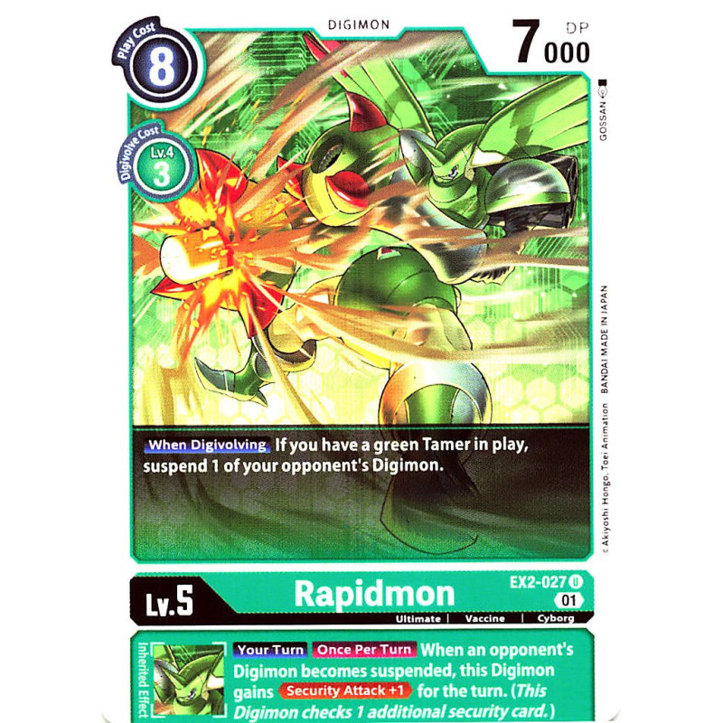 Digimon_TCG_EX2-027_Rapidmon_Uncommon_Digital_Hazard_Card_Game