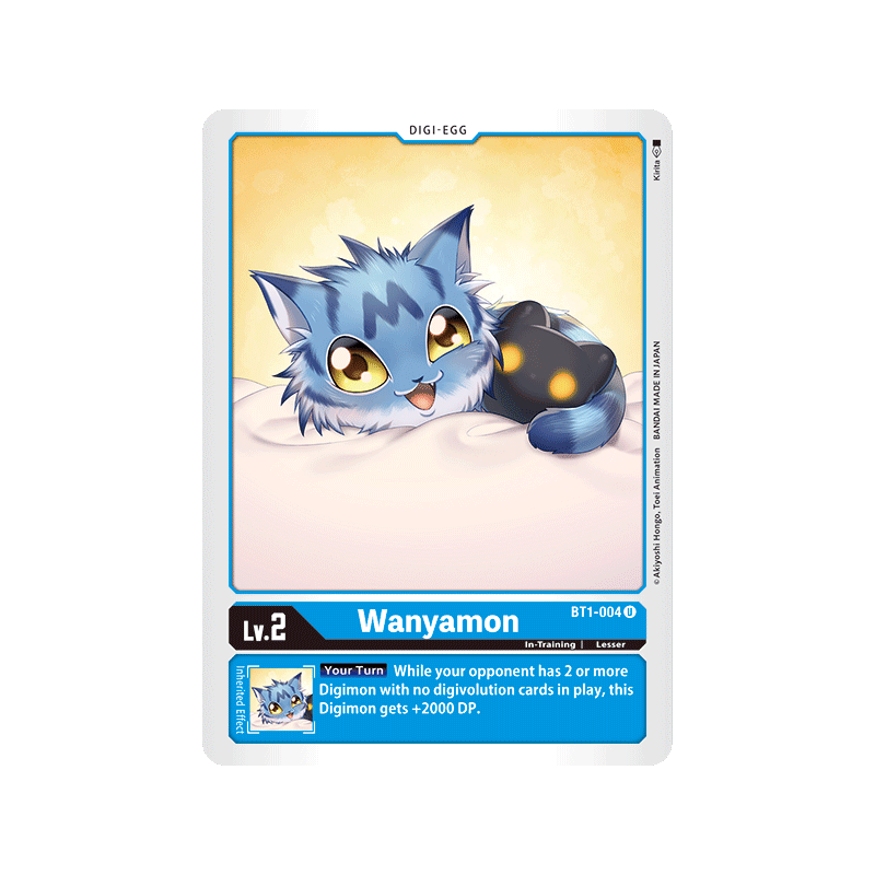 Digimon_TCG_BT1-004_Wanyamon_Uncommon_New_Evolution_Card_Game