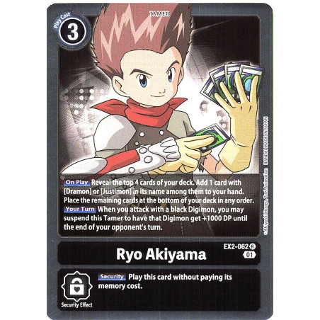 Digimon_TCG_EX2-062_Ryo_Akiyama_Rare_Digital_Hazard_Card_Game