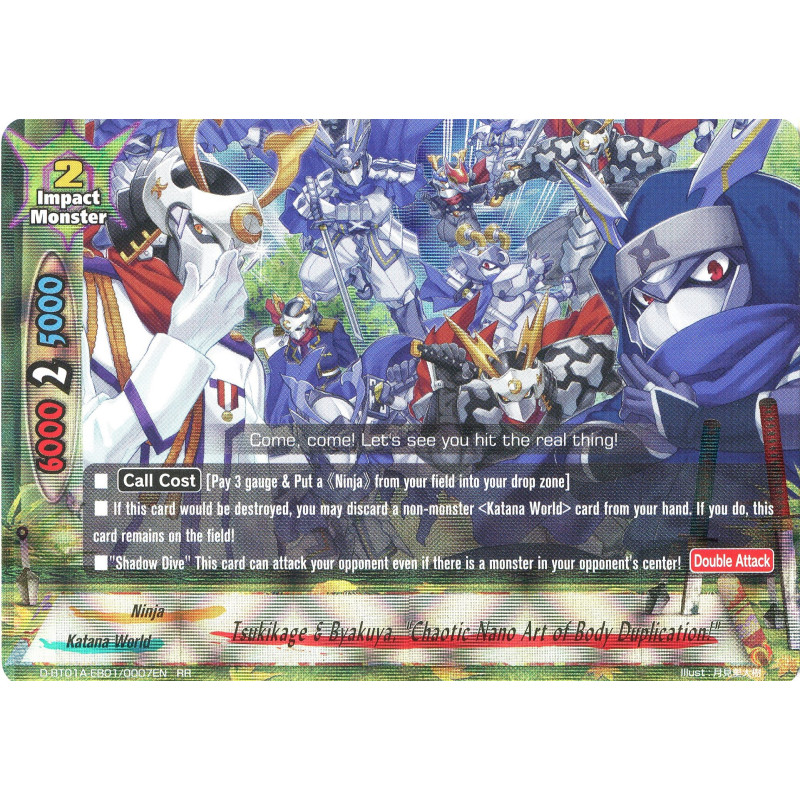 buddyfight-tcg-card-d-bt01a-eb01-0007en-rr-tsukikage-byakuya-chaotic-nano-art-of-body-duplication-buddy-rave