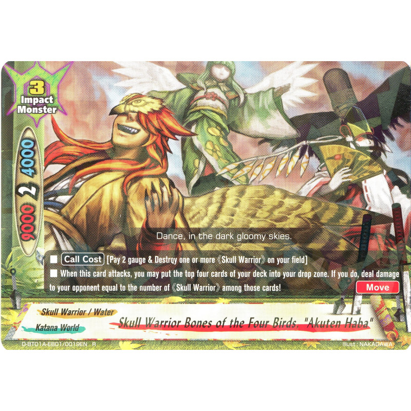 buddyfight-tcg-card-foil-d-bt01a-eb01-0019en-foil-r-skull-warrior-bones-of-the-four-birds-akuten-haba-buddy-rave