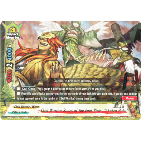 buddyfight-tcg-card-foil-d-bt01a-eb01-0019en-foil-r-skull-warrior-bones-of-the-four-birds-akuten-haba-buddy-rave