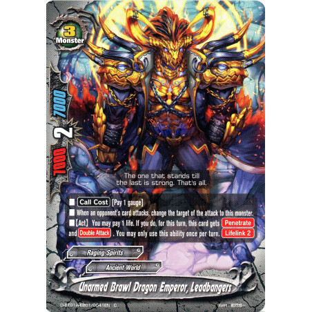 buddyfight-tcg-card-foil-d-bt01a-eb01-0041en-foil-c-unarmed-brawl-dragon-emperor-leadbangers-buddy-rave