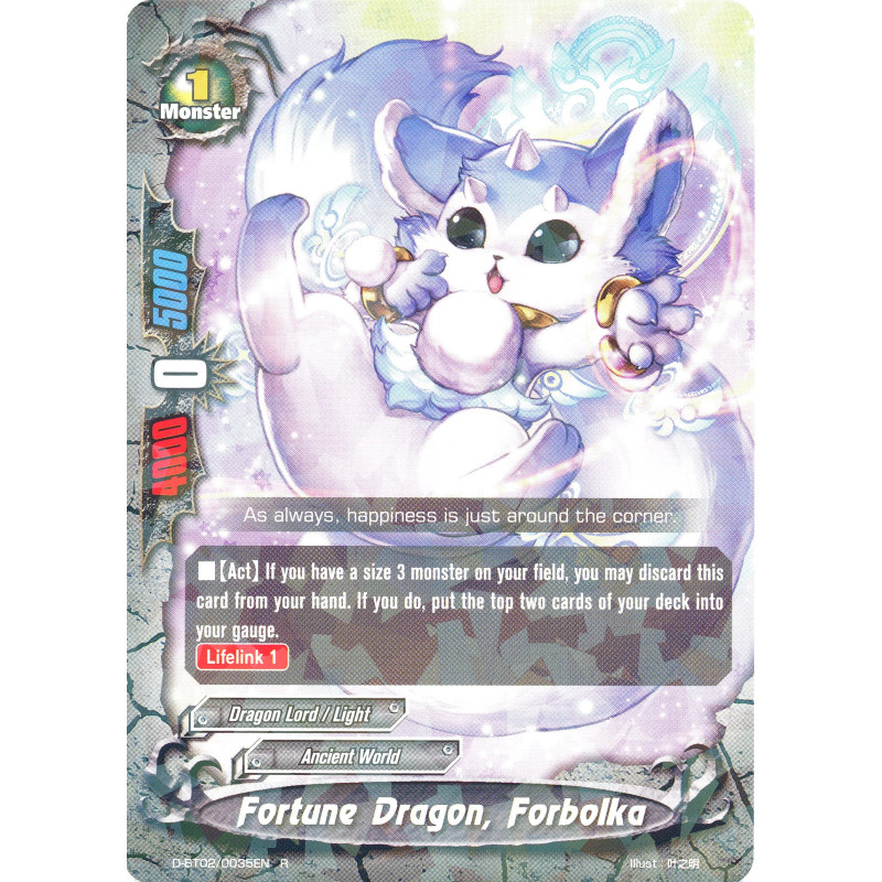 buddyfight-tcg-card-foil-d-bt02-0035en-foil-r-fortune-dragon-forbolka-roar-invincible-dragon